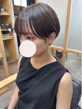 フレーム なんば店(FRAME) ◯丸みショート × グレージュ