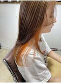 オレンジイヤリングカラー