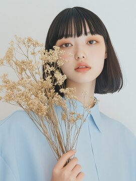 ミロア 薬院(miroa) ワイドバング 黒髪ボブ 重めショートヘア 20代 30代