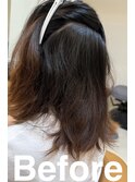 SLEEK式髪質改善【縮毛矯正】ビフォー内側