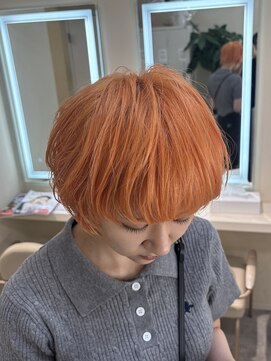 テン バイ アンブルリュクス 池袋(teN +by ambleluxe) アプリコットオレンジ/ブリーチ/ダブルカラー/池袋
