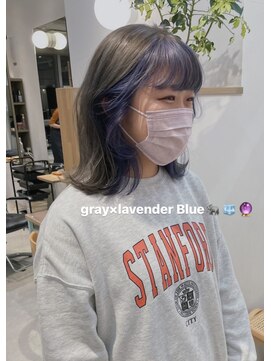 ウィットサークル(wit circle) グレー×ラベンダーブルーのインナーデザインカラー