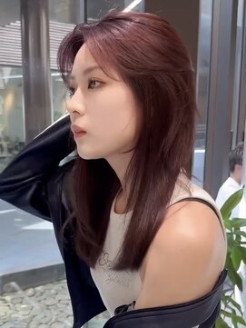 シティ(CITY) 韓国風ミディアム ミディアムヘア ミディアムレイヤー かきあげ