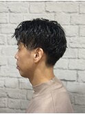 ツーブロックナチュラルセンターパート