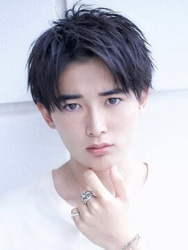 束感ショートヘアビジネスアップバング刈り上げツーブロック短髪