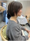 透明感カラー ボブ 前髪 ショート カラー ブリーチ&ダブルカラー