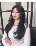 ダークグレージュ×レイヤーカット