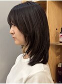 レイヤーカット/ミディアムレイヤー/透明感カラー/ウルフカット