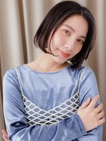 カバーヘア ブリス 戸田公園西口店(COVER HAIR bliss) ダークアッシュセンターパートかきあげボブZ戸田公園30代40代