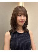 【なりたりみ】ミディアムレイヤーブラウンベージュ