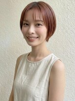 カバーヘア アカデミー 北浦和西口店(COVER HAIR ACADEMY)&nbsp;ブリーチなし小顔丸みショートミニボブ/オレンジブラウンp北浦和