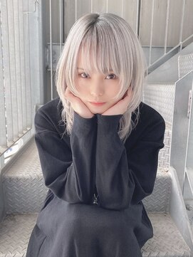 リアイス(Re:ICE) ミニウルフ/くすみブルー/流れるレイヤー/インナーハイライト