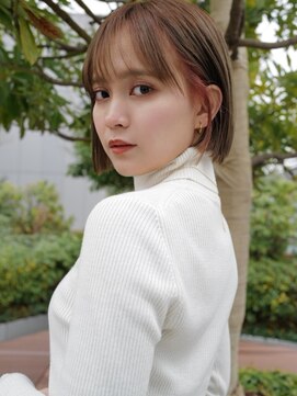 セシルヘアー 高知店(Cecil hair) 透けバング×イヤリングカラー×ミニボブ