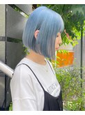 アイスブルー_アッシュブルー_ミニボブ_Aラインボブ1