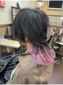 襟足のポイントカラーウルフ