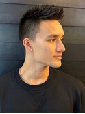 アップバング ツーブロック 刈り上げショート