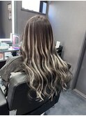#フェイクブラック#プラチナエクステ#ハイライト風