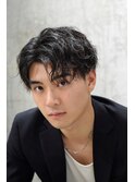 ツイストスパイラルパーマ黒髪刈り上げマッシュツイストパーマ