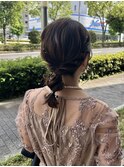 シンプルヘアアレンジ　金箔を添えて