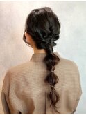 結婚式ヘアアレンジ、編み下ろしアレンジ