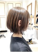 ボブウルフ×シアーショコラベージュ