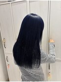 ブリーチ1回/ネイビーブルー/暗めカラー/色持ちカラー/寒色