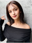エアリーカールモテ髪オフィス美髪薄めバング長めバング大人女子