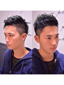 トリム 渋谷(trim.) サーフカール/刈り上げセンターパート/ブルーブラック[渋谷]