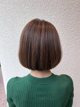 エルサフィロ ヨドヤバシ(el zafiro yodoyabashi) ナチュラルボブ×ベージュ×大人ショートボブ 20代30代40代50代