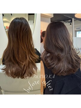 モカブラウン&レイヤーカット《★福岡透明感カラー★》