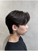 メンズセンターパートウルフセンターパートニュアンスパーマ襟足