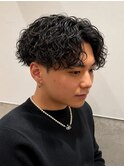 シャドウパーマメンズテテ風ゆるめパーマ韓国ヘア波巻きツイスト