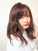 イルミナカラー　艶髪　大人女子のシースルーバング