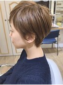ハンサムショート 丸みショート ダブルカラー