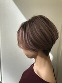 大人可愛い20代30代40代小顔ワンサイドショートボブ丸み前下がり