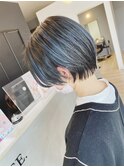 2wayバング×小顔補正立体カット×チャコールグレー