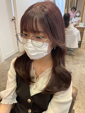 シェノン 西梅田(CHAINON) ピンクベージュ/レイヤーロング/前髪パーマ