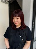【大前晴奈】レイヤーカット×ブリーチなしのルビーカラー