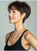 ☆ホワイトグレージュミニウルフデジタルパーマチェリーブラウン