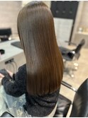透明感ベージュ×ダメージレス縮毛矯正