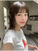 +ウルフボブウルフ/小顔/ネビージュ/ボブルフ/黒髪/ワンレン