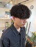 メンズカット＋波巻きスパイラルパーマ￥14550 #南草津#波巻きパーマ#眉カット