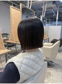 切りっぱなしボブミニボブ顔周りレイヤー