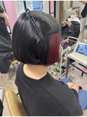 インナーカラーイメチェンカシスピンクカシスレッド所沢