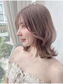 似合わせ顔周りカットくびれミディ小顔ヘアミディアムレイヤー