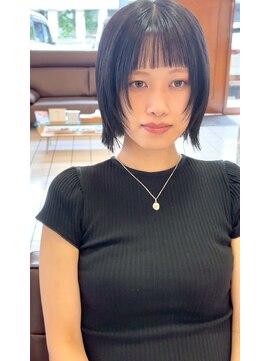 ラ ポルト ドゥ サワ(La Porte de SAWA) 長野市美容室/20代黒髪ボブ×ぱつっとボブ×ストレート
