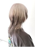 ＊エンドカラーホワイトブリーチハイトーンウルフレイヤーカット