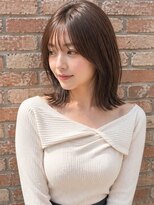ヘアールームノエル(Hair room Noel) モテ前髪メルティブラウンゆめかわいいレイヤーカットOL萌え