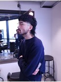 コンパクトパーマのマレットヘアー
