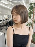 髪質改善縮毛矯正地毛風ストレート切りっぱなしボブ